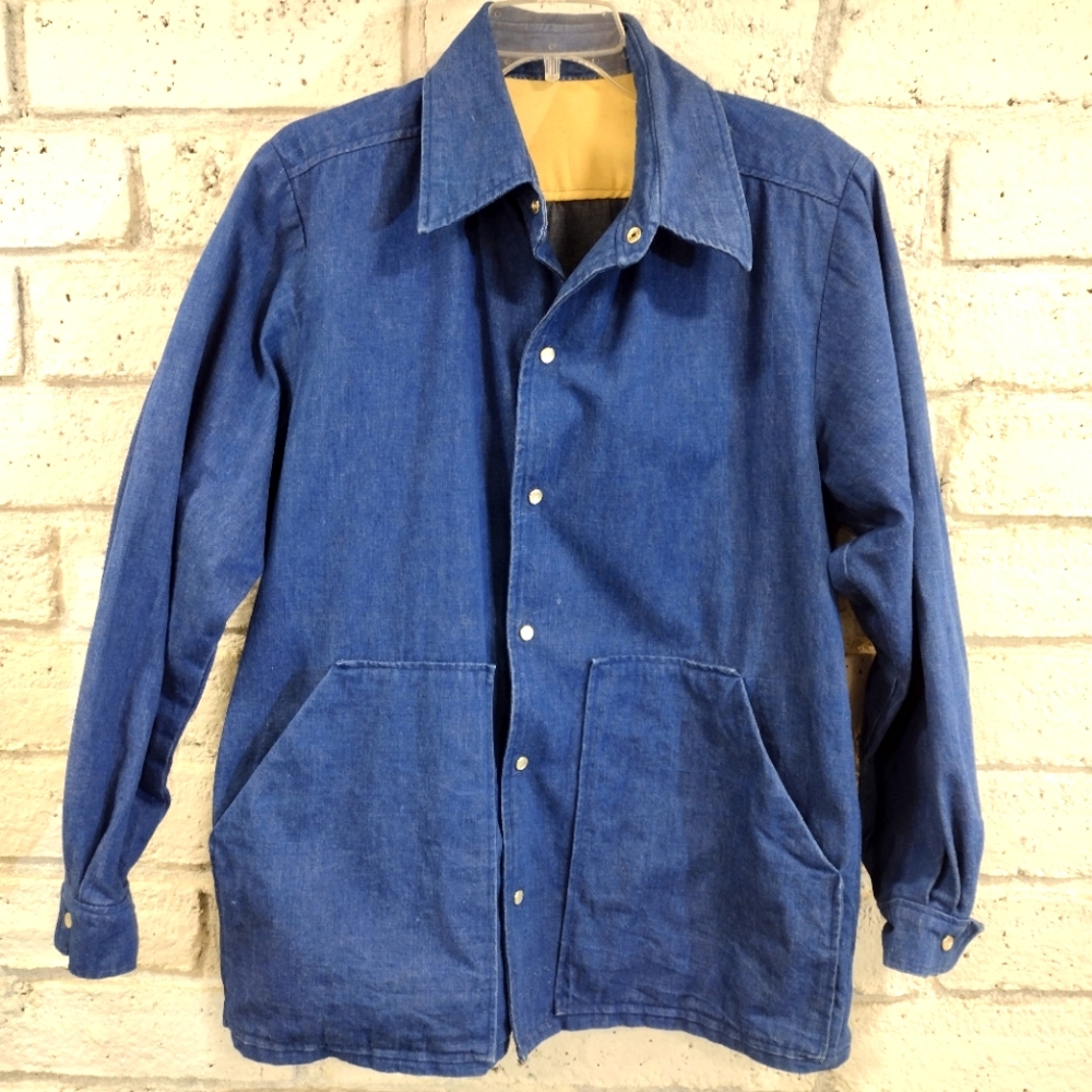 Men's Vintage Medium/Large denim chore coat Unknown brand, bespoke, handmade